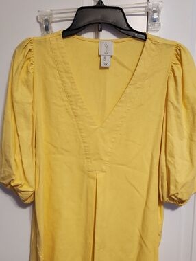 Joie Sunny Yellow V-Neck Puff Sleeve Tunic